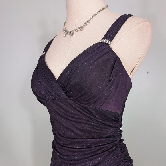 Vintage Nites Prom Dress Maxi Gown 6 Purple Y2K Fairy Goth Ombre Whimsigoth Bow - Picture 5 of 13